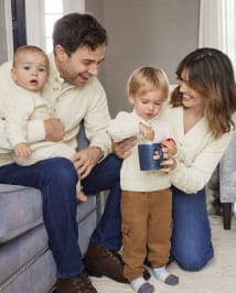 Pull en tricot torsadé familial assorti pour hommes