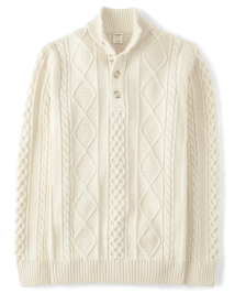 Pull en tricot torsadé familial assorti pour hommes
