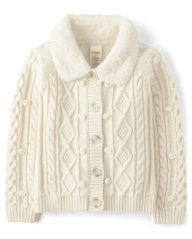 Cardigan en maille torsadée pour fille