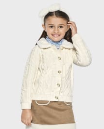 Cardigan en maille torsadée pour fille