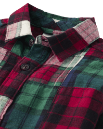 Chemise à carreaux avec patch pour garçon - Cabane de Noël