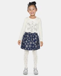 Girls Snowflake Skirt - Silent Night