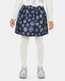 Girls Snowflake Skirt - Silent Night