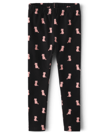 Girls Cat Leggings Ladies And Gentlemen Black