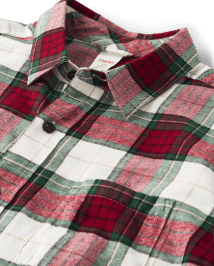 Mens Matching Family Plaid Button Up Shirt - Christmas Cabin