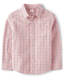 Chemise boutonnée en popeline à carreaux pour garçons - Mesdames et messieurs