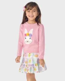 Girls Easter Egg Poplin Ruffle Skort - Spring Celebrations