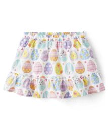 Girls Easter Egg Poplin Ruffle Skort - Spring Celebrations