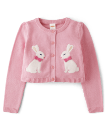 Cardigans brodés lapin pour fille - Garden Party