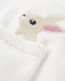 Cardigan brodé lapin pour fille - Garden Party