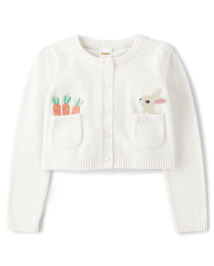 Cardigan brodé lapin pour fille - Garden Party