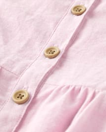 Robe à volants et volants en lin mélangé pour fille