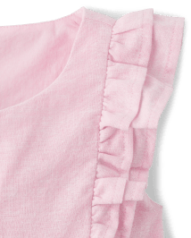 Robe à volants et volants en lin mélangé pour fille