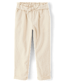 Pantalon à enfiler en lin mélangé Fille Tie