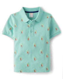 Boys Embroidered Carrot Pique Polo - Garden Party