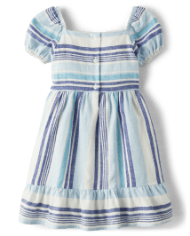 Girls Striped Tiered Dress - Bon Voyage