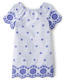 Girls Mommy And Me Eyelet Shift Dress - Bon Voyage