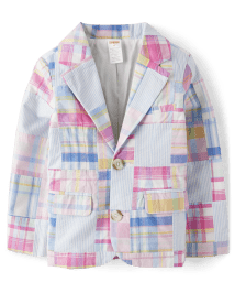 Boys Plaid Madras Poplin Blazer - Spring Celebrations