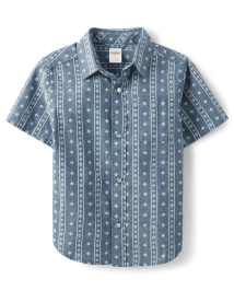 Boys Chambray Button Up Shirt - Prairie Fields