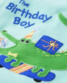 Boys Birthday Dino Alligator Snug Fit Cotton Pajamas - Gymmies