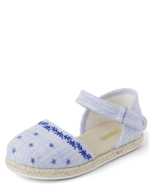 Espadrilles Chambray Brodées Fille - Bon Voyage