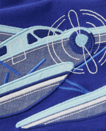 Boys Embroidered Plane Henley Top - Bon Voyage