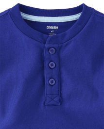 Boys Embroidered Plane Henley Top - Bon Voyage