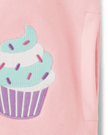 Girls Embroidered Cupcake Fleece Zip Up Hoodie - Birthday Boutique