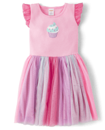 Girls Embroidered Cupcake Tutu Dress - Birthday Boutique