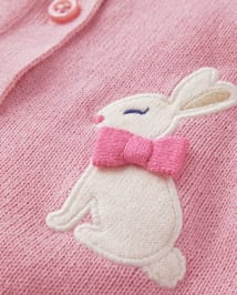 Cardigan lapin brodé bébé fille - Célébrations du printemps