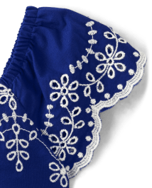 Girls Mommy And Me Eyelet Fit And Flare Dress - Blue Belle