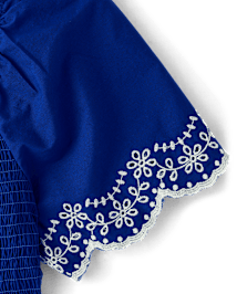 Robe à volants en popeline à œillets Mommy And Me pour femme - Blue Belle