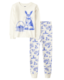 Pyjama ajusté en coton pour enfants, motif lapin, maman et moi - Gymmies
