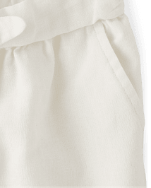 Pantalon à enfiler en lin mélangé Fille Tie