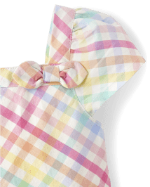 Fille arc-en-ciel Gingham Poplin Robe évasée - Spring Celebrations