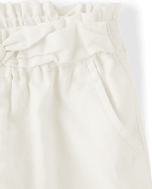 Girls Linen-Blend Tie Front Shorts