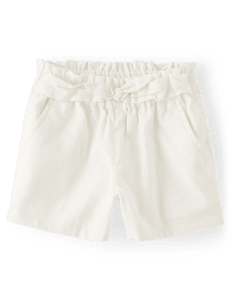 Girls Linen-Blend Tie Front Shorts