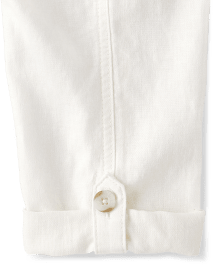 Pantalon à enfiler en lin mélangé à revers pour enfant
