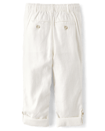 Pantalon à enfiler en lin mélangé à revers pour enfant