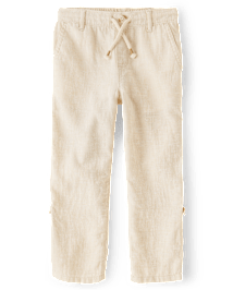 Pantalon à enfiler en lin mélangé à revers pour enfant