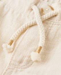 Pantalon à enfiler en lin mélangé à revers pour enfant