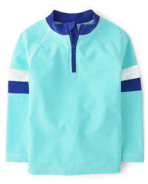 Rashguard rayé à fermeture éclair pour garçons - Natation