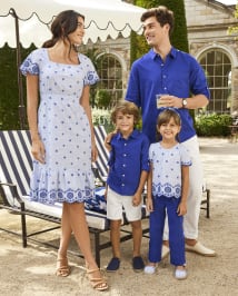 Kids Dad And Me Linen-Blend Button Up Shirt