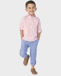 Chemise boutonnée en lin mélangé pour enfants