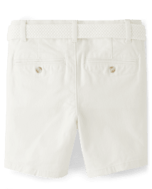Short chino en coton avec ceinture pour garçon