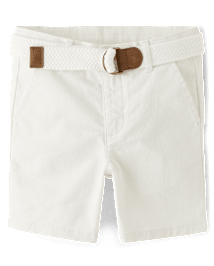 Short chino en coton avec ceinture pour garçon