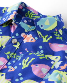 Chemise boutonnée à motif poisson pour garçon - Splish-Splash