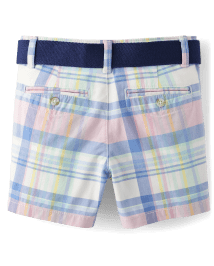 Short chino ceinturé en coton Boys à carreaux - Spring Celebrations