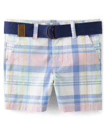 Short chino ceinturé en coton Boys à carreaux - Spring Celebrations