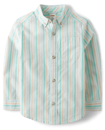 Chemise boutonnée en popeline rayée « papa et moi » pour garçons - Signes du printemps
